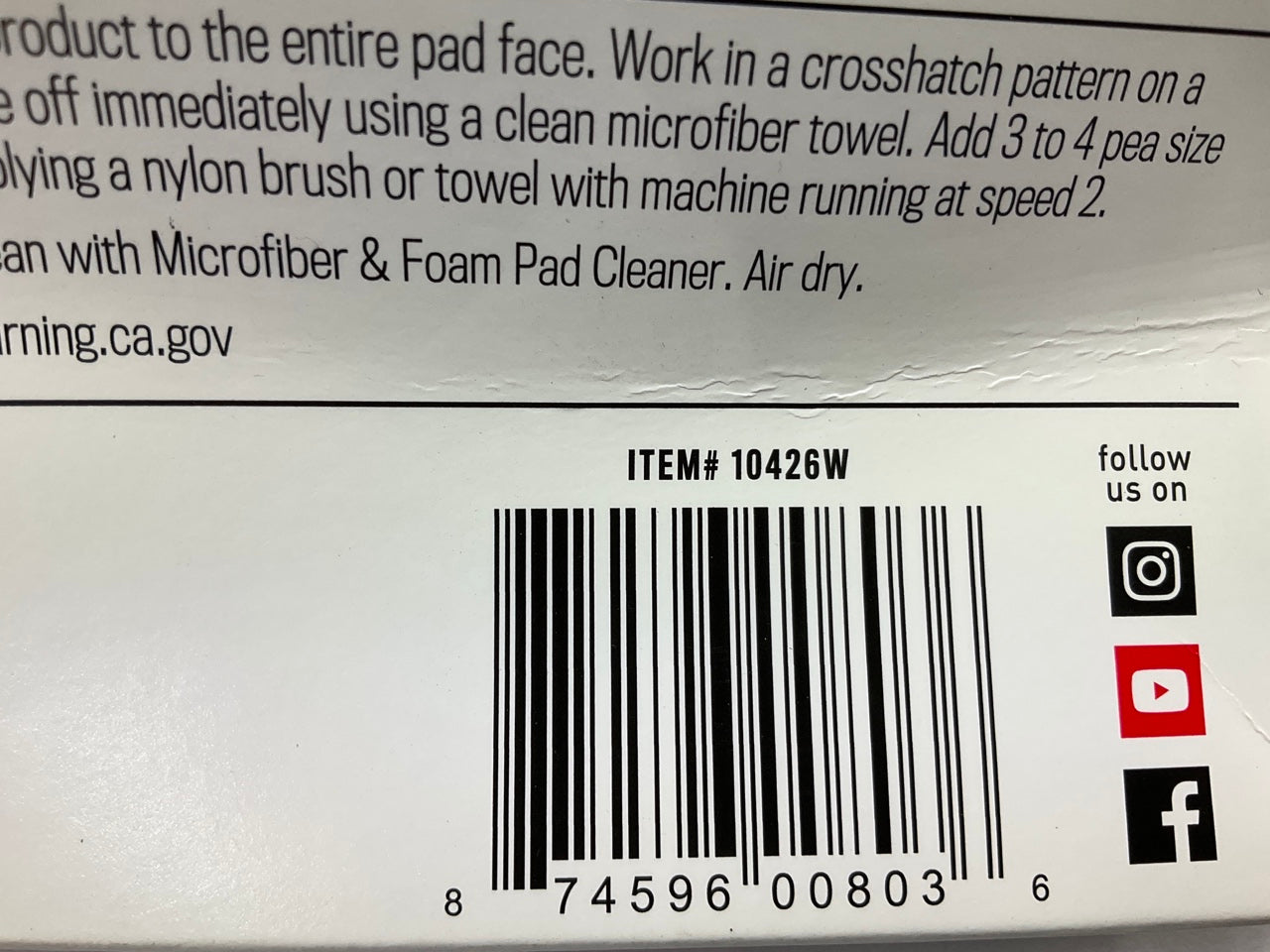 Griot's Garage 10426W 6.5'' Microfiber Fast Finish Pad