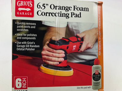 (3) Griot's Garage 10615W 6.5'' Orange Foam Correcting Pads For Buffing