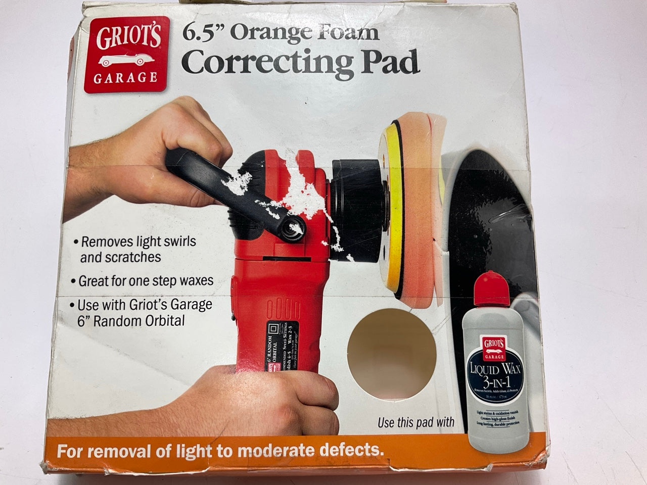 Griot's Garage 10615W 6.5'' Orange Foam Correcting Pads For Buffing