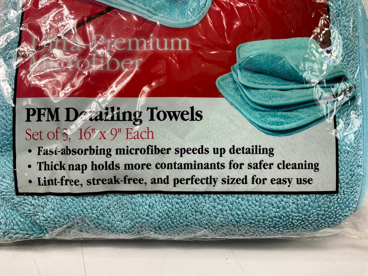 Griot's Garage 55526 PFM Auto Detailing Microfiber Towels (Set Of 3), 16''x9''