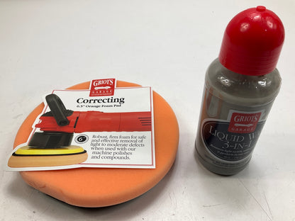 Griot's Garage GG001 6'' Random Orbital Polisher W Handle Kit: Includes Wax & Pad