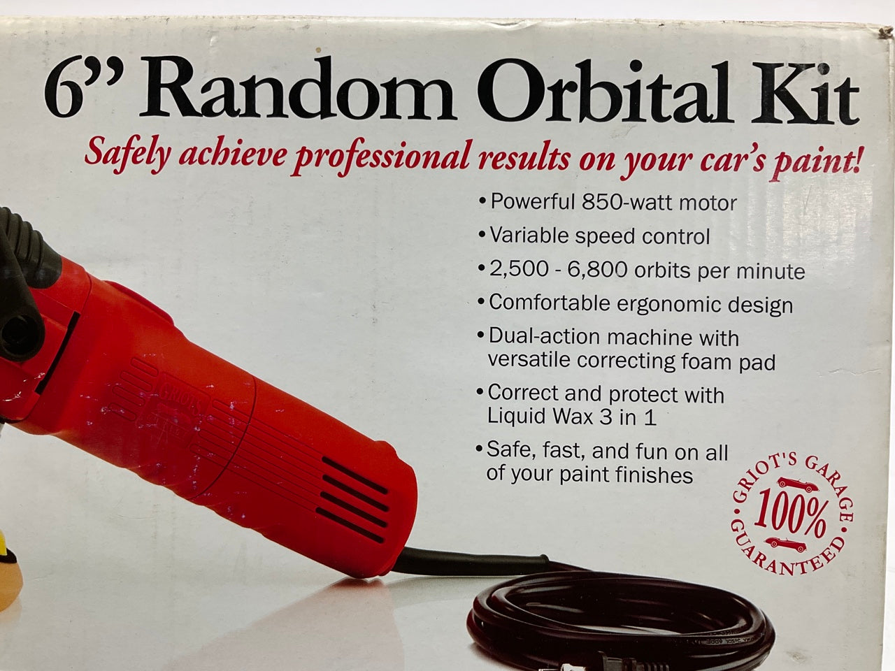 Griot's Garage GG001 6'' Random Orbital Polisher W Handle Kit: Includes Wax & Pad