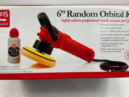 Griot's Garage GG001 6'' Random Orbital Polisher W Handle Kit: Includes Wax & Pad