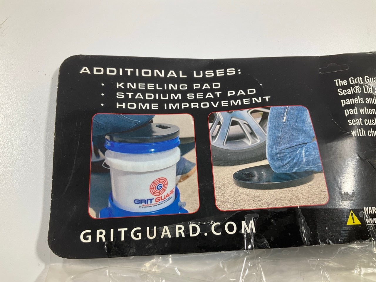 Grit Guard GGSEAT-BLK Seat Cushion & Kneeling Pad, Black, For 5 Gallon Buckets