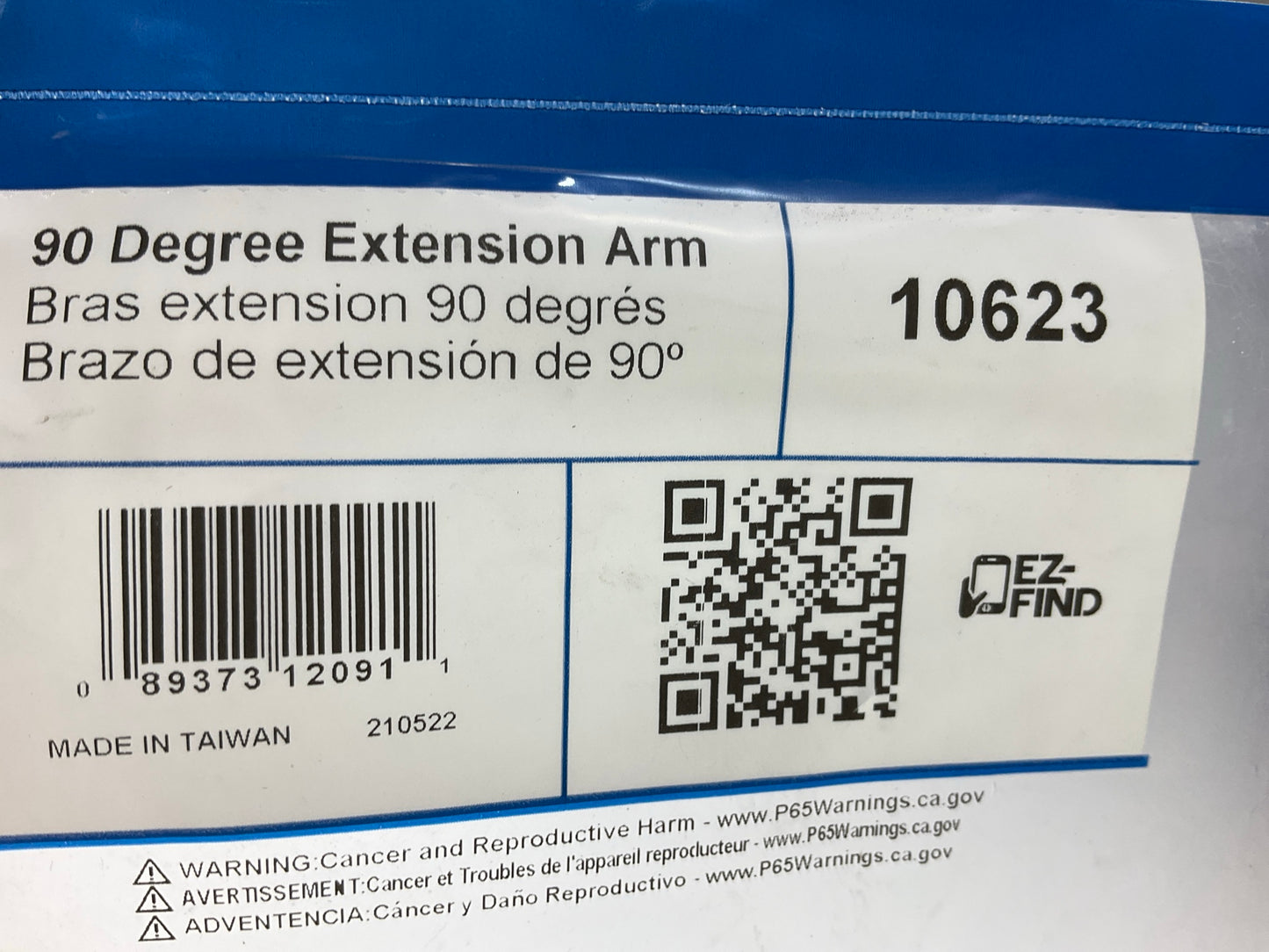 Grote 10623 4-1/2'' Offset Aluminum Mirror Arm 90 Degree Extension