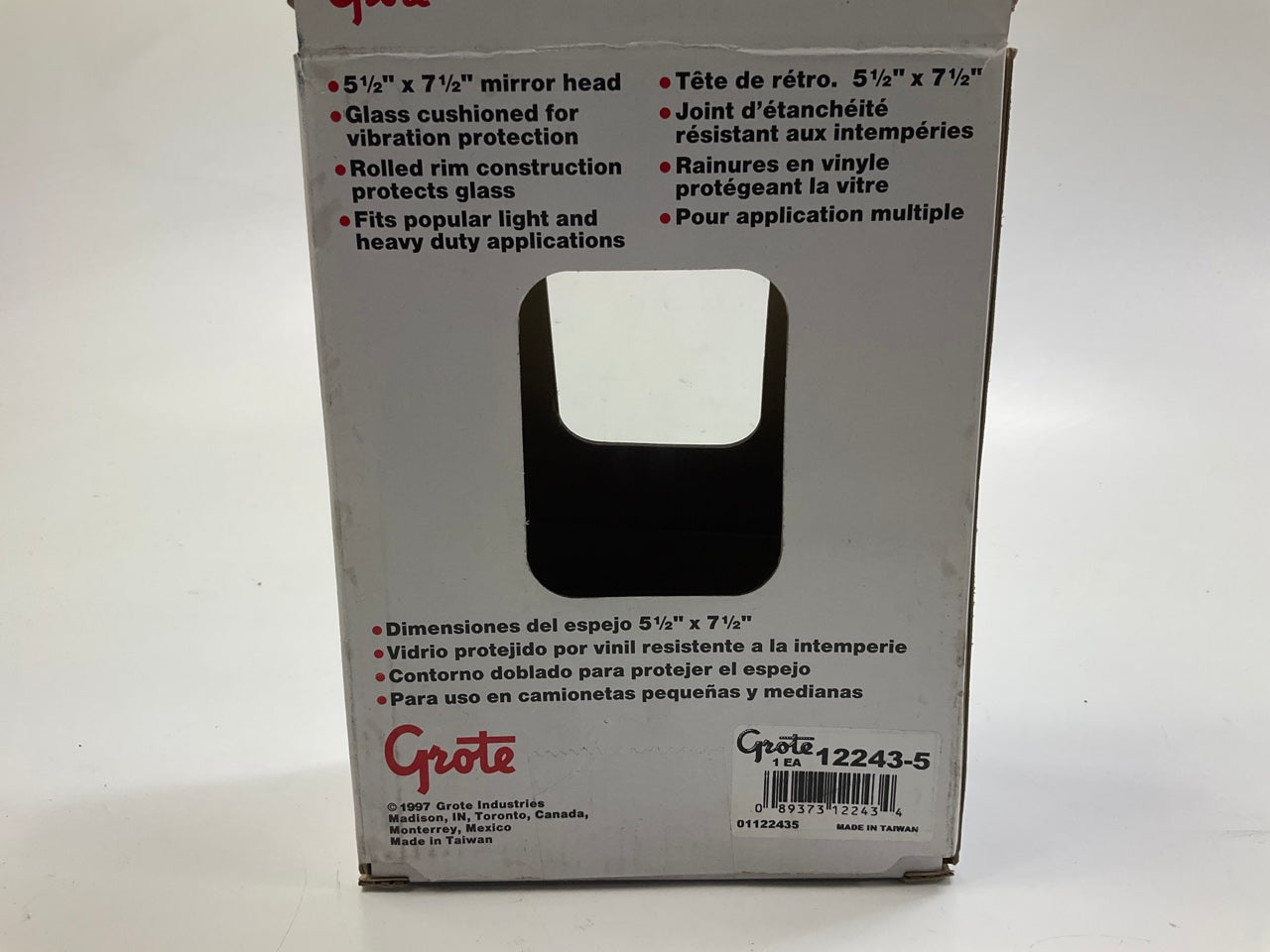 Grote 12243-5 Universal Stainless Steel Mirror, Center Mount, 5-1/2'' X 7-1/2''