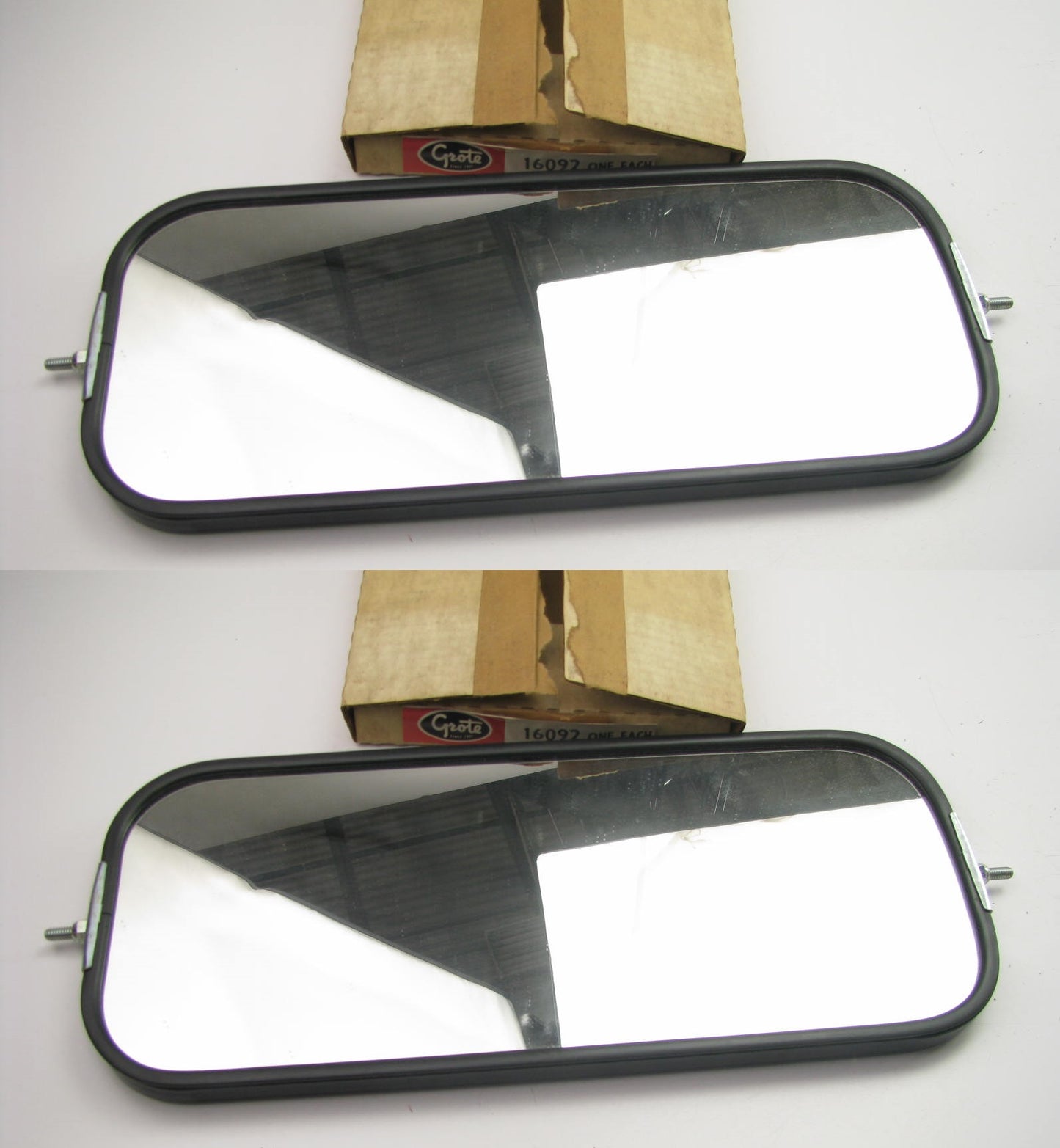 (2) Grote 16092 West Coast Style Flat Ribbed Back Mirrors 7'' X 16''