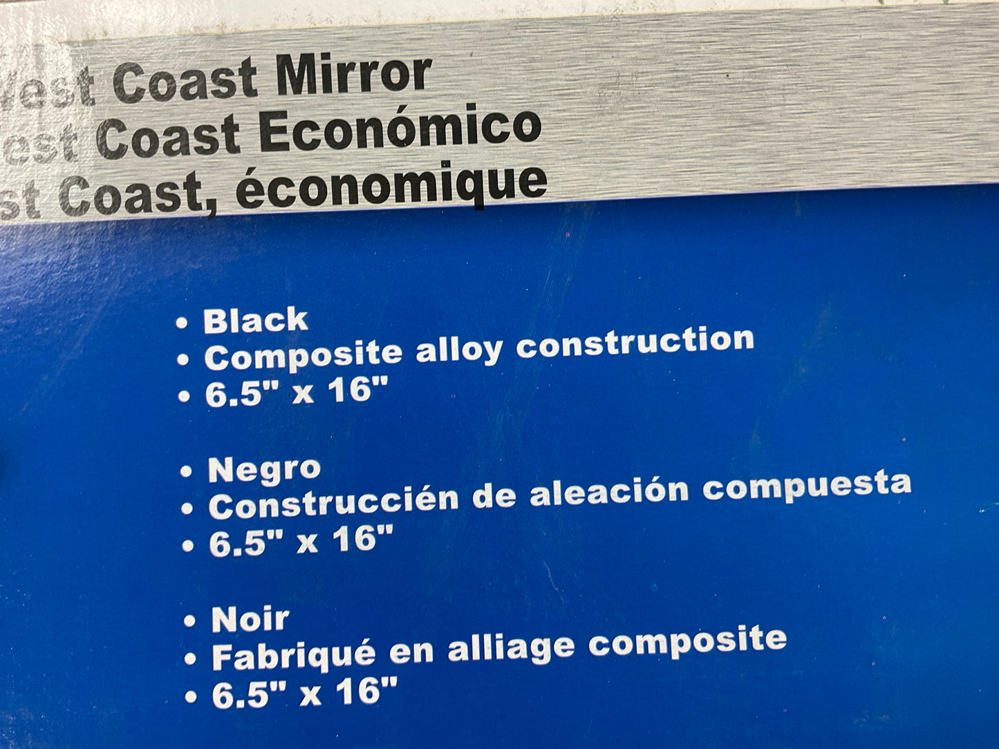 (2) Grote 16202 West Coast Economy Truck Mirror, Black, 6.5'' X 16''