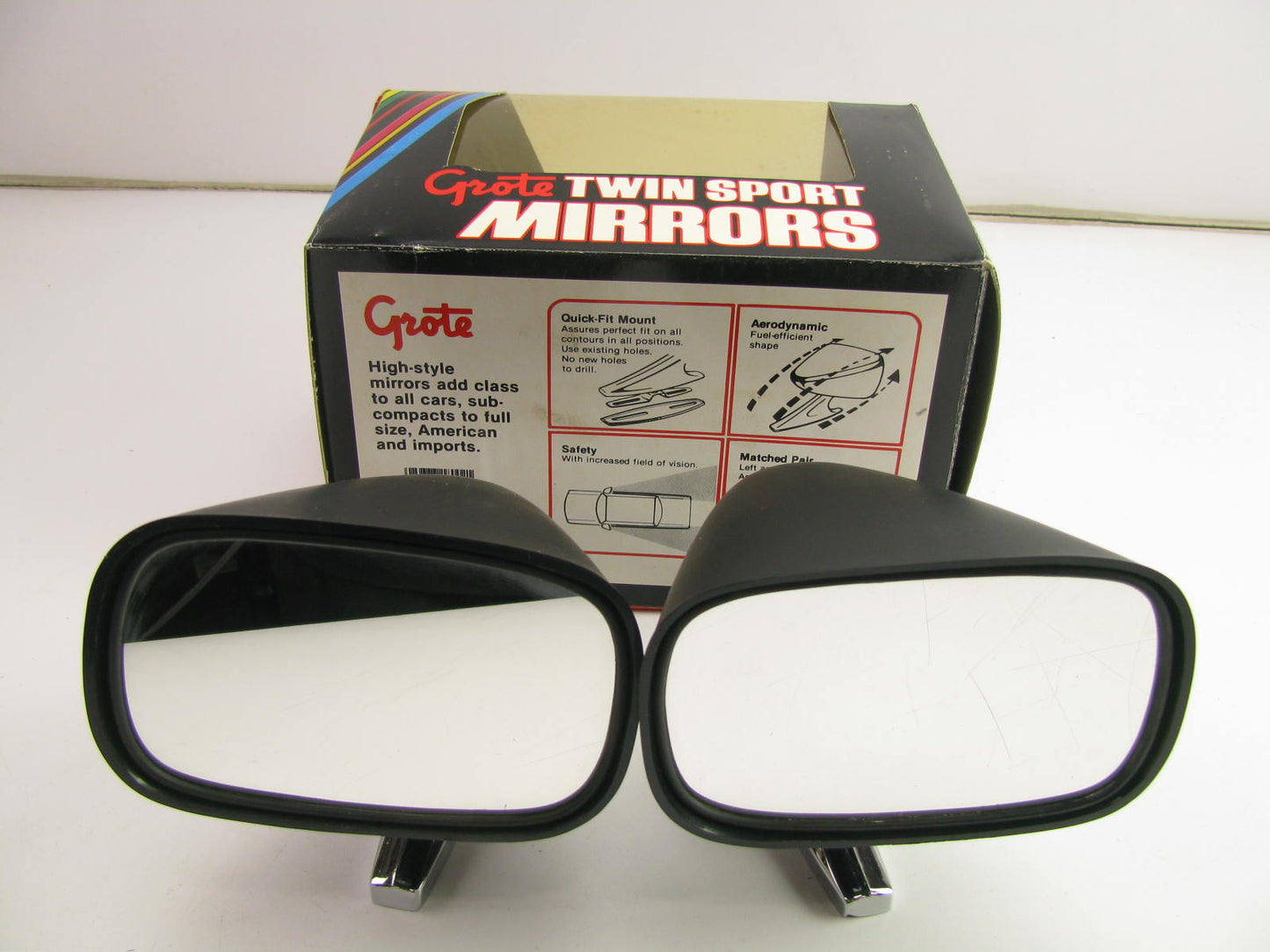 Grote 18002-5 Dual Quick Fit Mount Twin Sport Mirrors  (PAIR)