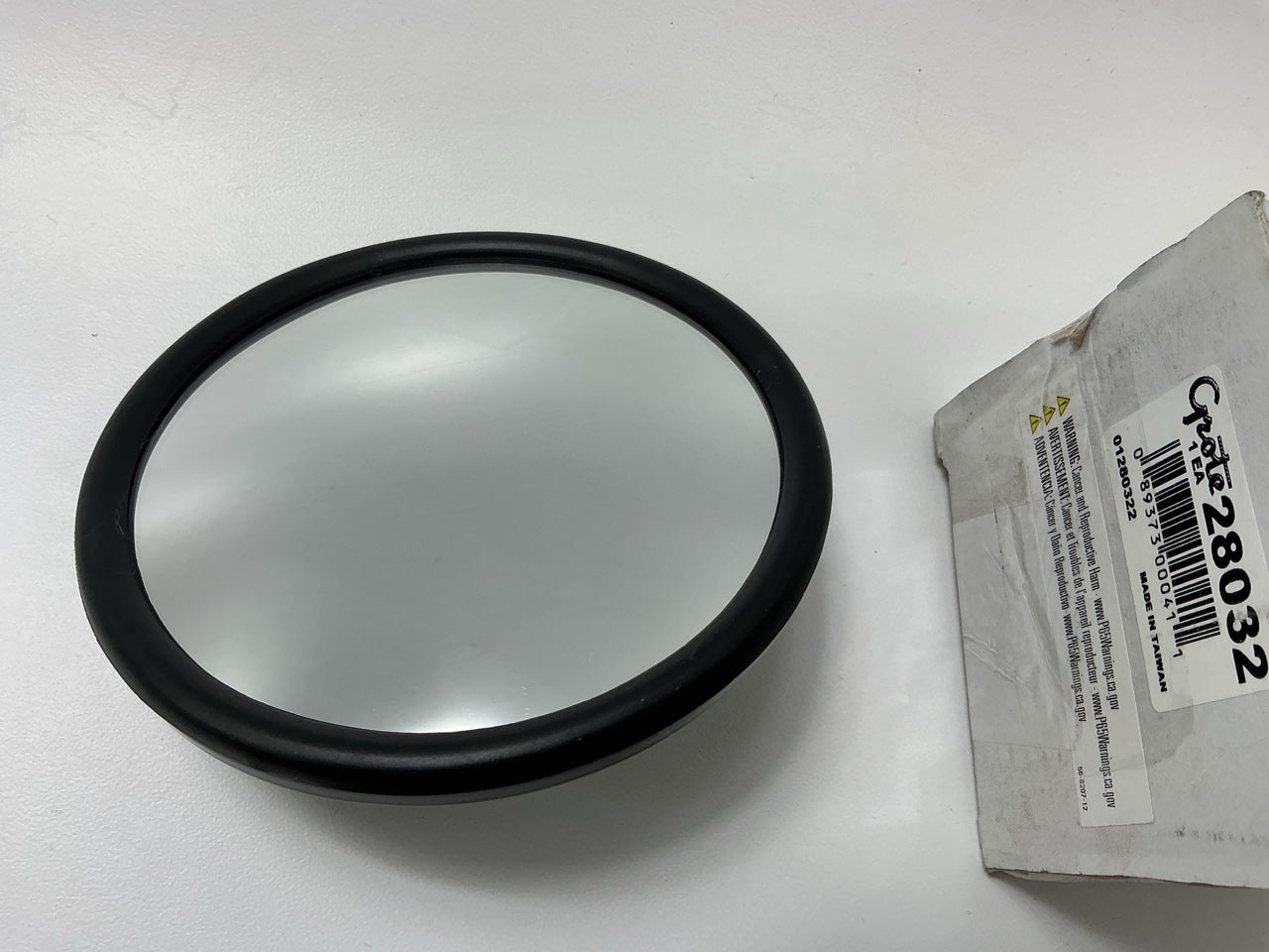 Grote 28032 Black 5'' Round Clamp-On Spot Mirror With Arm