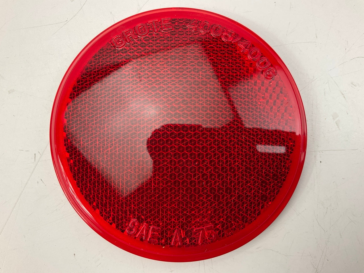 (2) Grote 40052-3 Stick-On Red Round Reflectors, 3'' Diameter