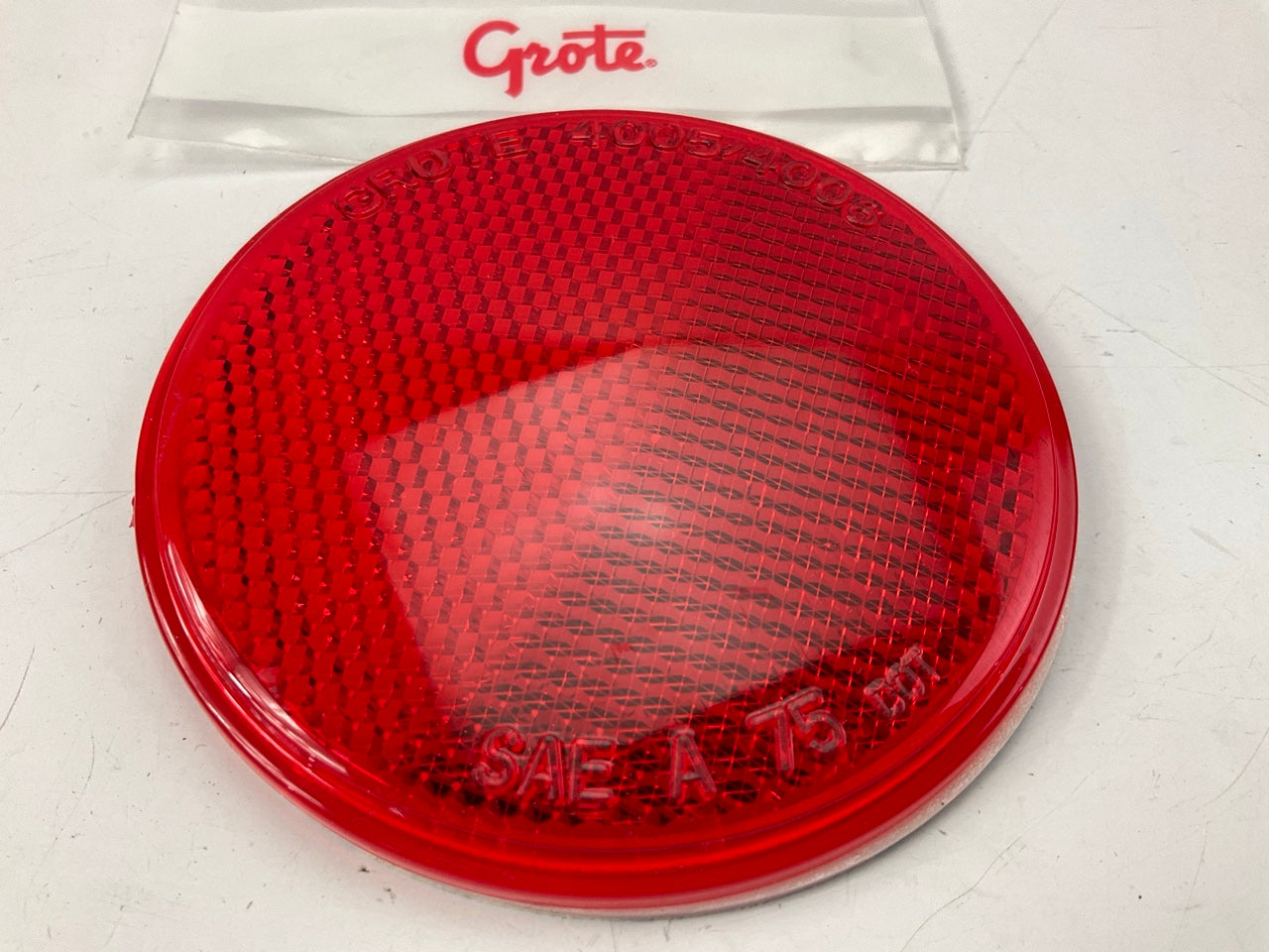 Grote 40052 3''  Red Round Stick-on Reflector For Trailers
