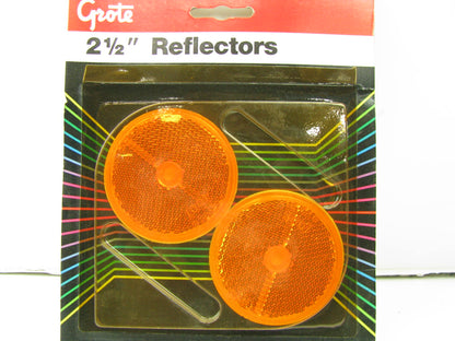 Grote 40073-5 Round 2-1/2'' Stick On Reflectors - YELLOW