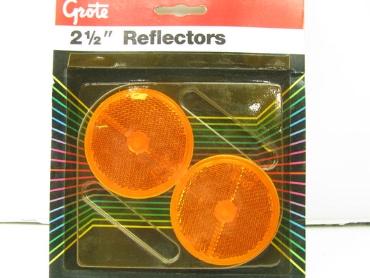 Grote 40073-5 Round 2-1/2'' Stick On Reflectors - YELLOW