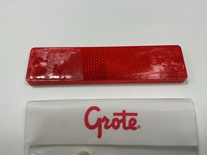 Grote 40132 4.5'' Mini Stick-On/Screw-Mount Rectangular Trailer Reflector (Red)