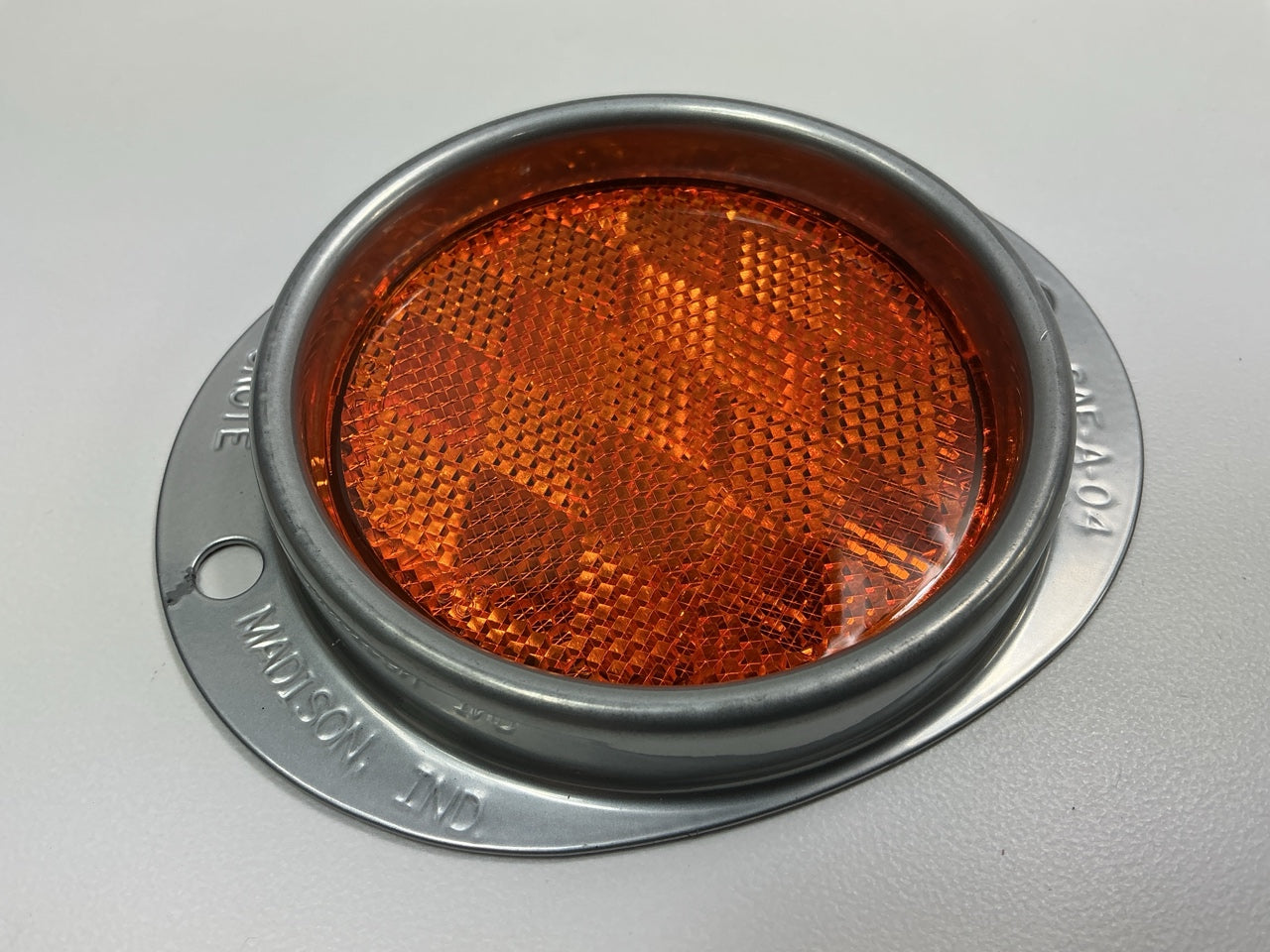 (2) Grote 40193 Amber Reflector 3'' Lens Yellow, Steel, 2-Hole Mount