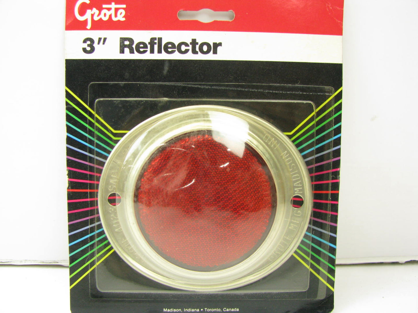 Grote 40232-5 Universal 3'' Two Hole Aluminum Reflector RED