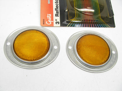 (x2) Grote 40233 Aluminum 3'' Two-Hole Mounting Reflectors Yellow