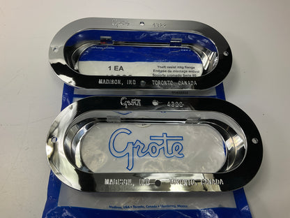 (2) Grote 43223 Theft-Resistant Mounting Flanges For 6'' Oval Light Lamps