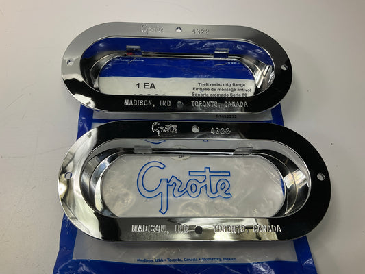 (2) Grote 43223 Theft-Resistant Mounting Flanges For 6'' Oval Light Lamps