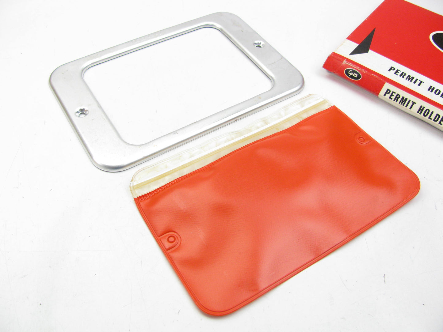 Grote 43424 Aluminum Permit Holder Bracket 7 1/4'' X 4 7/8'' W/ Vinyl Pouch