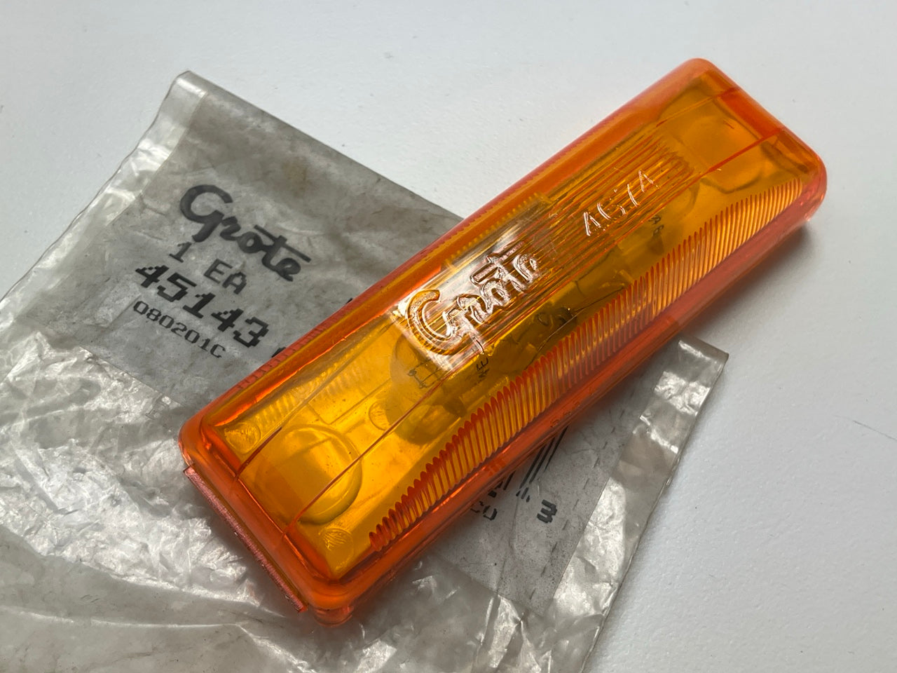 Grote 45143 Amber Clearance Rectangular Marker Light, 24 Volt, Dual Bulb