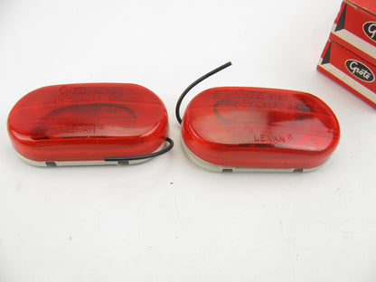 (2) Grote 45262 Two-Bulb Oval RED Pigtail-Type Clearance Marker Lights