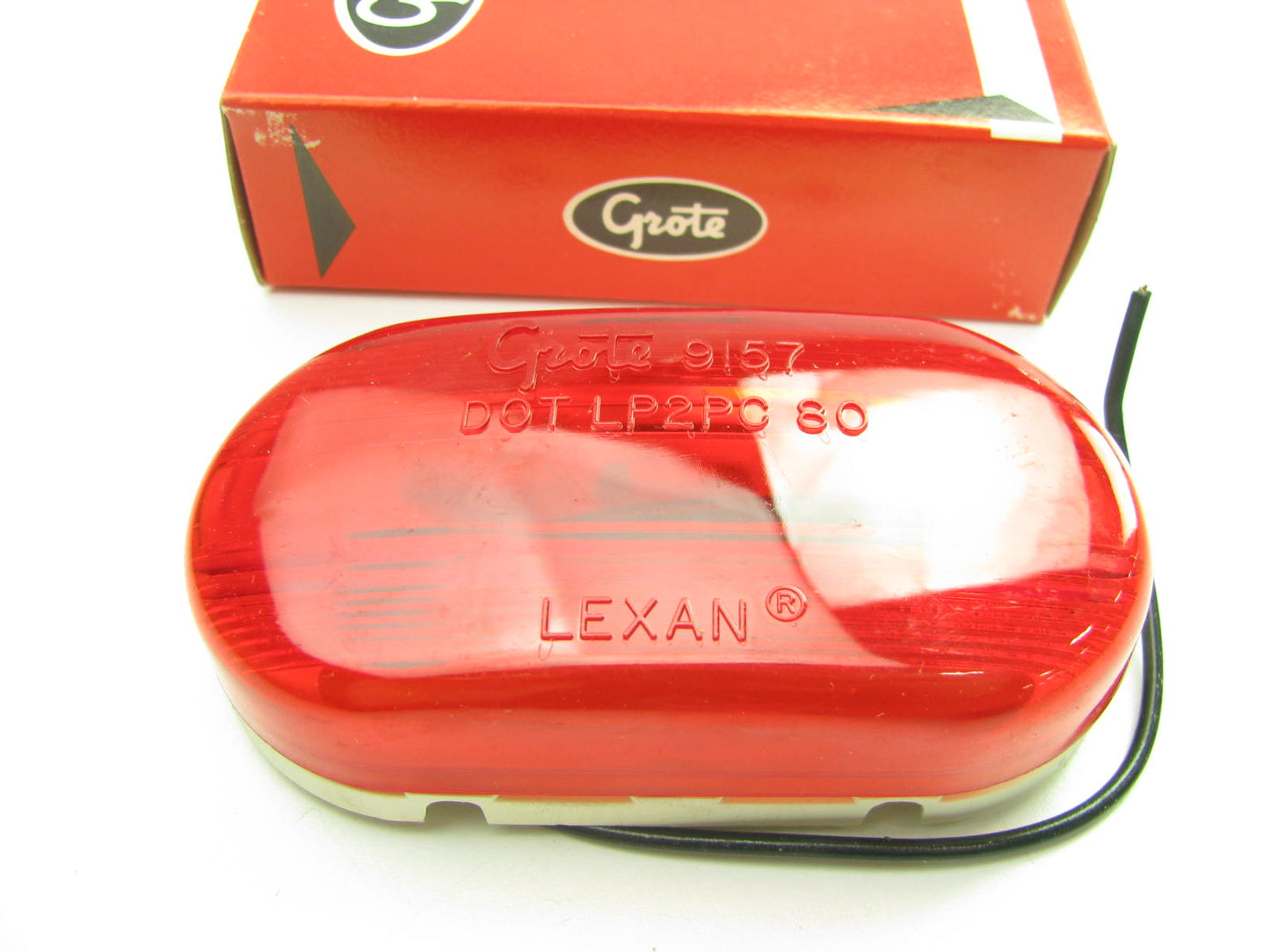 Grote 45262 OVAL Duramold Two Bulb Clearance Side Marker Light Lamp RED