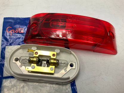 Grote 45442 Two-Bulb Turtleback Rectangular Clearance Marker Light Lamp, Red