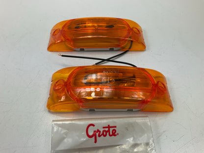 (2) Grote 45463 Universal Two-Bulb Turtleback Clearance Marker Light - Amber