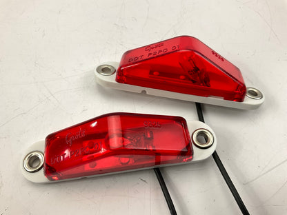 (2) Grote 45512 Red Clearance Marker Light Lamp With Peak Lens (Blunt Cut)