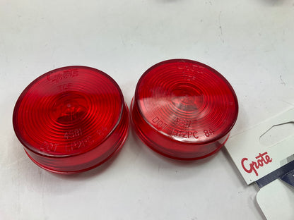 Set Of 2 - Grote 45812-5 Red 2-1/2'' Round Clearance Marker Lights Lamps