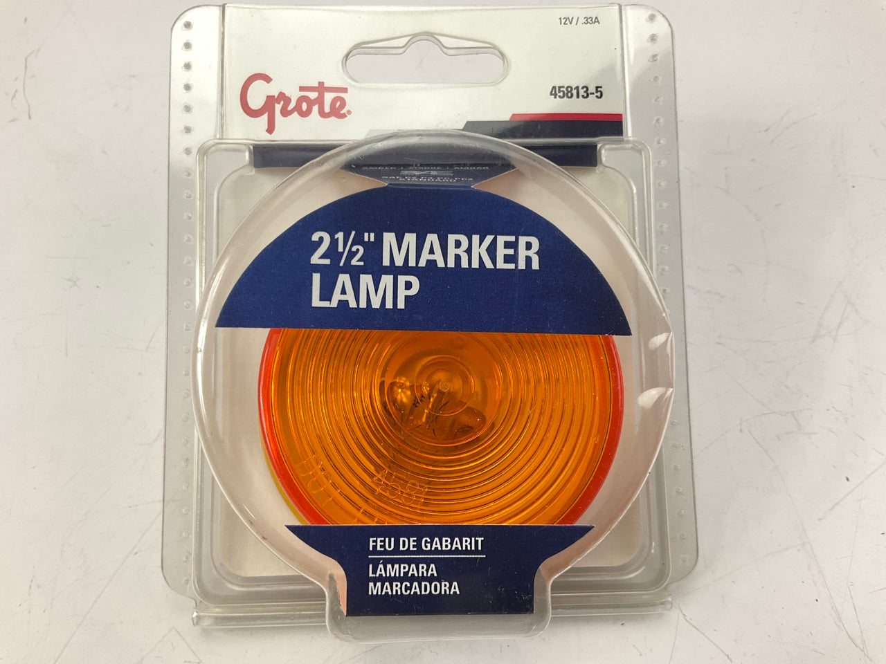 Grote 45813-5 2-1/2'' Round Amber Clearance Marker Lights W/ Optic Lens