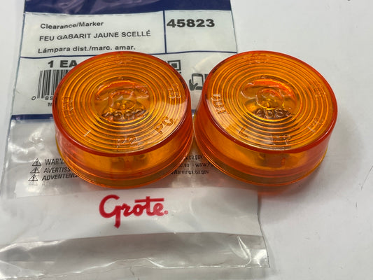 (2) Grote 45823 ROUND 2'' Twist On Clearance / Side Marker Light Lamps, Amber