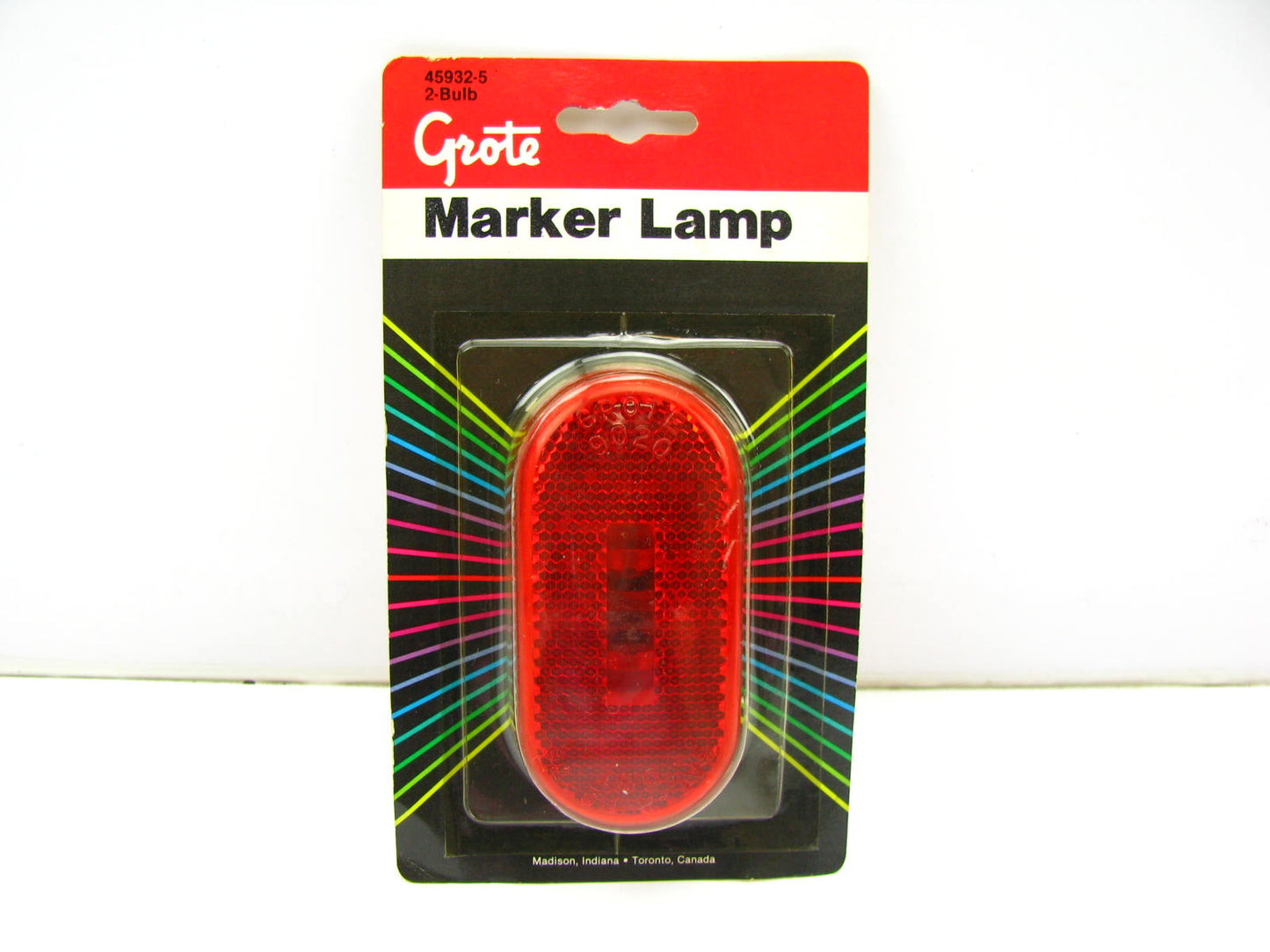 Grote 45932-5 Two Bulb Oval Side Marker Trailer Light Lamp RED