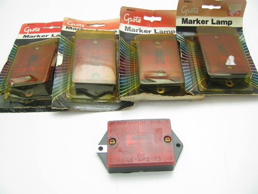 (x5) Grote46392-5 >  RED Rectangular Single-Bulb Clearance Marker Lights