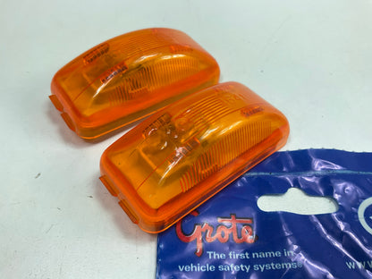 (2) Grote 46413 Rectangle Clearance / Side Marker Light Lamps, AMBER, 2 Prongs
