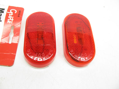 (x2) Grote 46712-5 Single-Bulb Oval Clearance Marker Lights RED