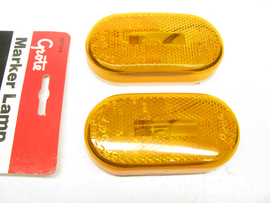 (2) Grote 46713-5 Side Marker Light Single-Bulb Oval Clearance / Marker / Yellow