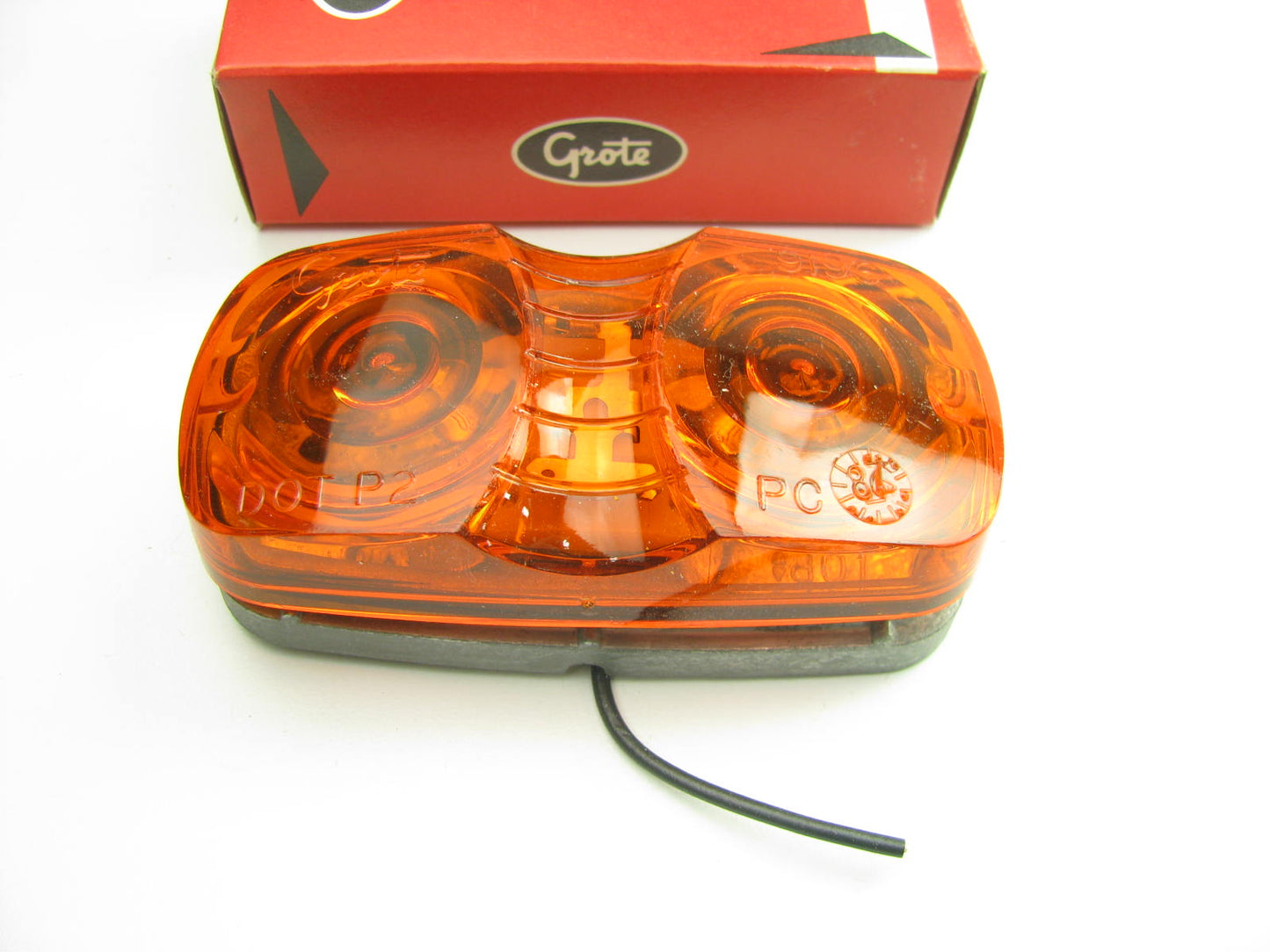 Grote 46783 RECTANGLE Die Cast Two Bulb Clearance Side Marker Light Lamp AMBER