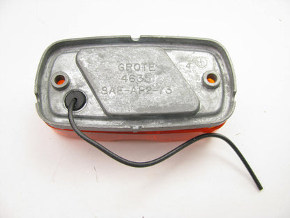 Grote 46783 RECTANGLE Die Cast Two Bulb Clearance Side Marker Light Lamp AMBER