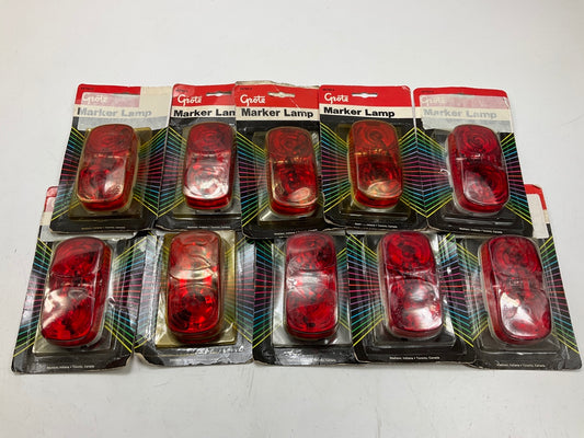 (10) Grote 46792-5 Duramold Rectangle Square Corner Marker Lamp Light RED