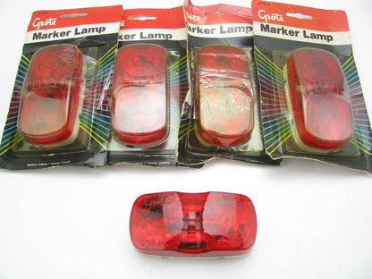 (x5) Grote 46792-5 Two-Bulb Square-Corner RED Clearance Marker Lights