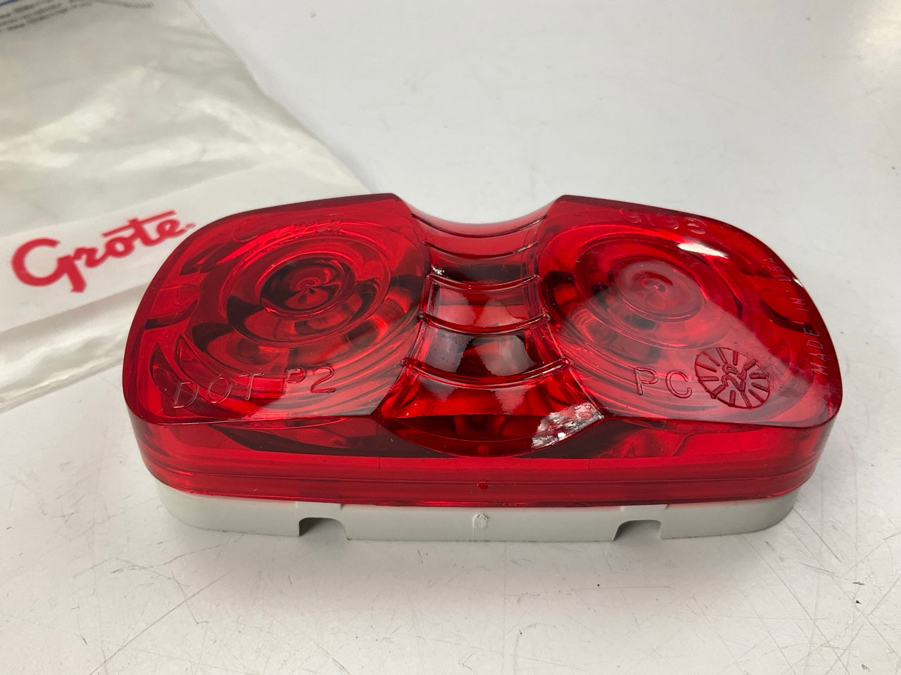 Grote 46792-5 Red Two-Bulb Square-Corner Clearance Side Marker Light Lamp