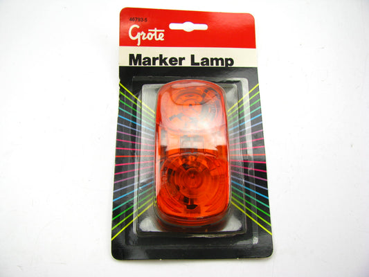 Grote 46793-5 Rectangle Two Bulb Clearance Side Marker Light Lamp AMBER