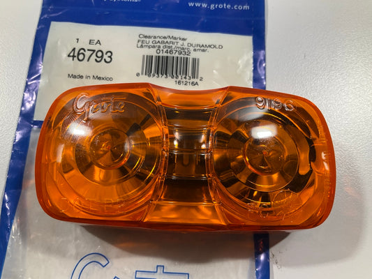 Grote 46793 Two-Bulb Square-Corner Amber Clearance Marker Light Lamp