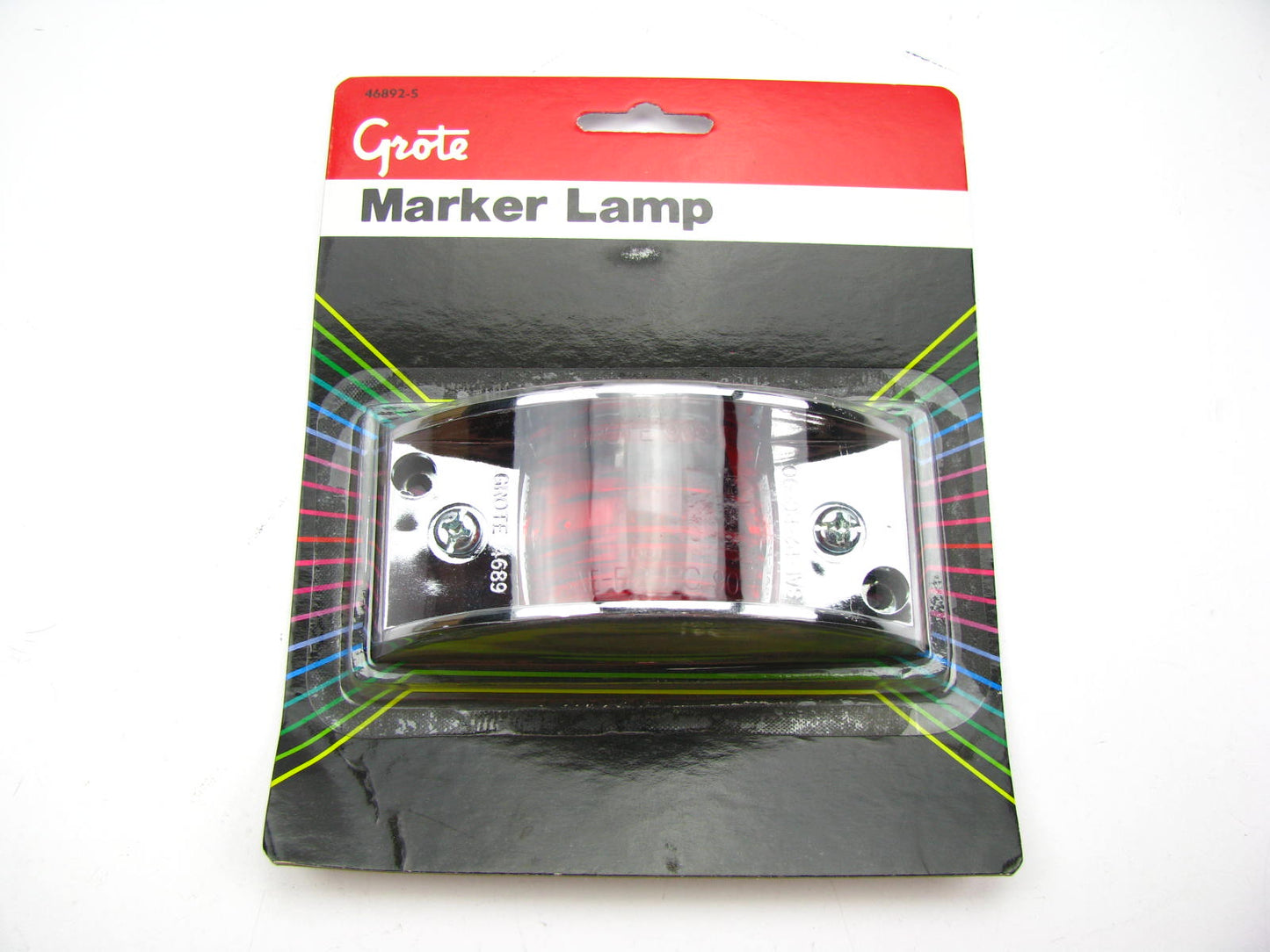 Grote 46892 Chrome Armored Clearance Marker Light Lamp - RED