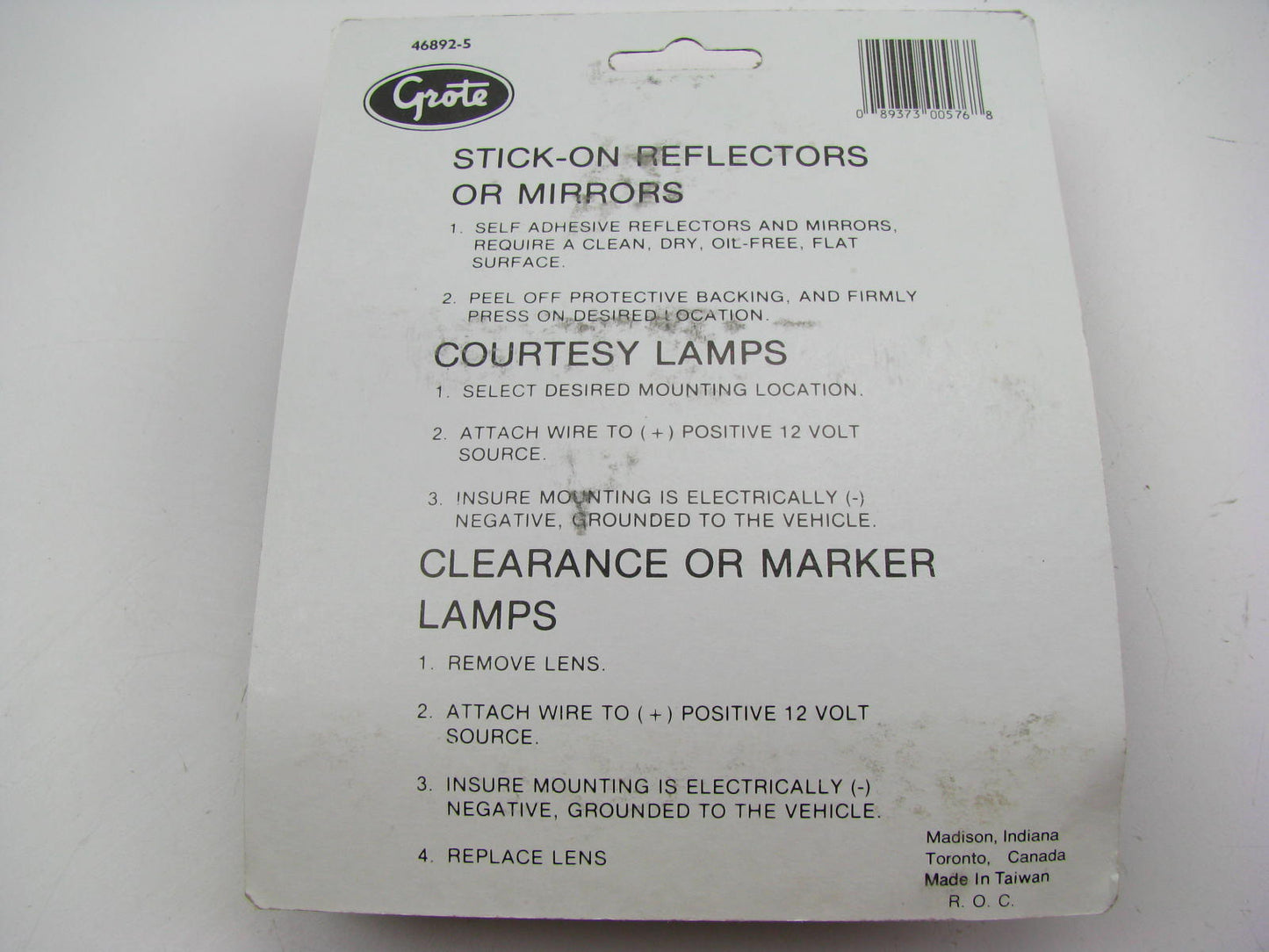 Grote 46892 Chrome Armored Clearance Marker Light Lamp - RED
