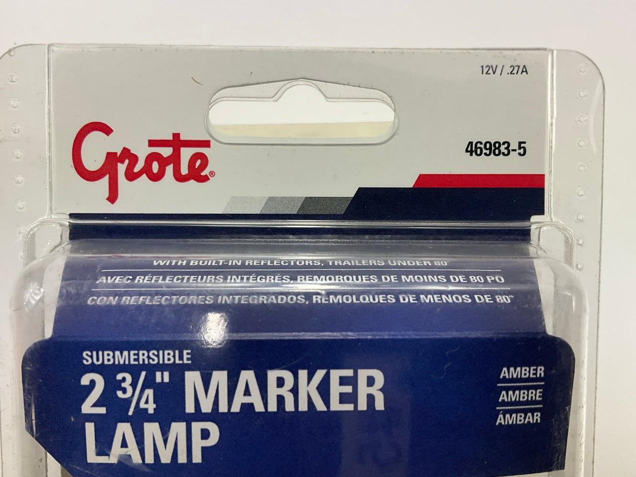 Grote 46983-5 Rectangular Submersible Clearance Marker Light, Built-in Reflector
