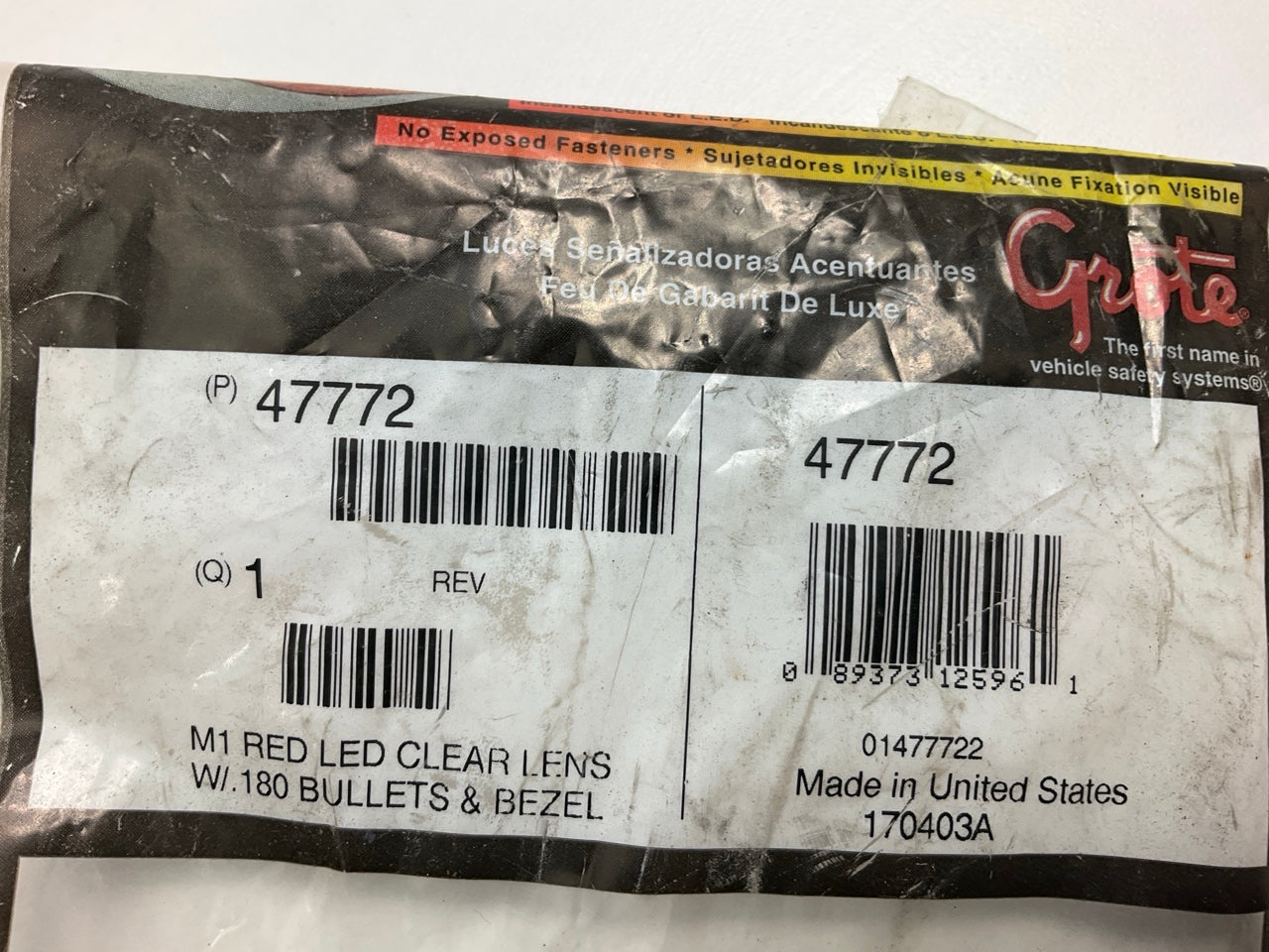 Grote 47772 M1 Series LED Clearance Marker Light Lamp, Red